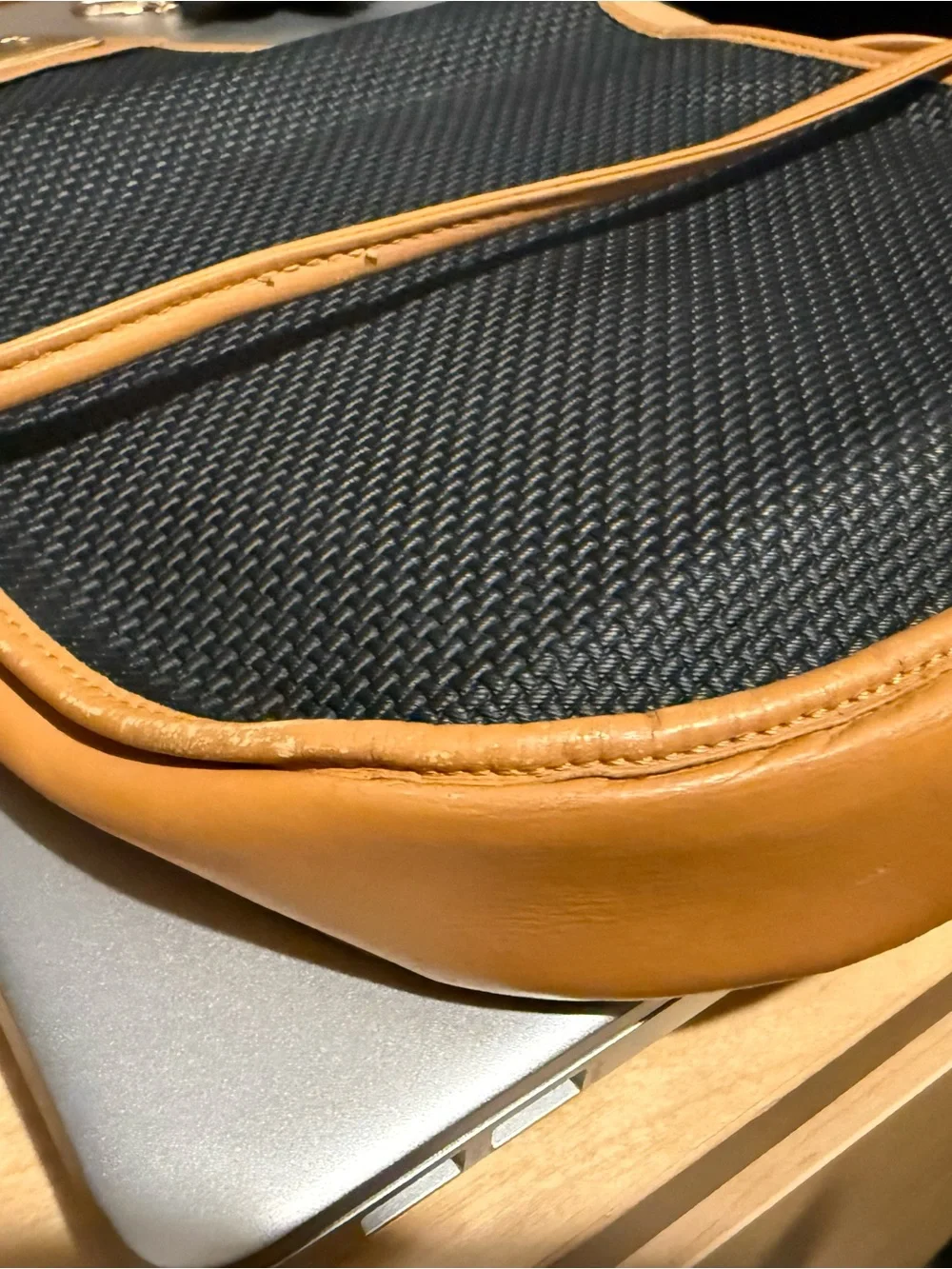 Yves Saint Laurent Black and Tan Crossbody Bag